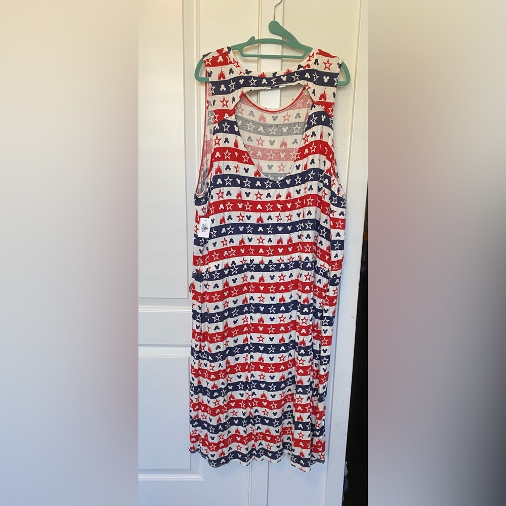 Disney Parks Americana Red, White, and Blue Sleeveless Dress Size 3X - Picture 2 of 10